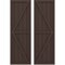 Ekena Millwork Americraft 5-Board Wood 2 Equal Panel Frmd Board-n-Batten Shutters w/Dbl Z-Bar, ARW102BF518X77TBH, PR ARW102BF518X77TBH - alternate 1